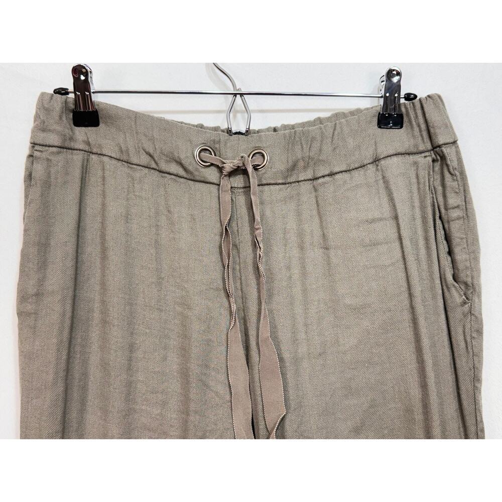 Kut From the Kloth Rosalie tapered linen blend pants tan pull on lightweight M - Picture 3 of 8